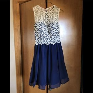 Semi formal navy and gold